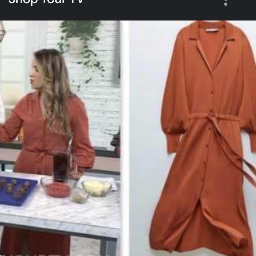 Zara As Seen On Tv Button Down Knit Belted Midi Shirt Dress Size M Fall Vibes